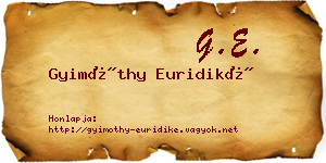 Gyimóthy Euridiké névjegykártya